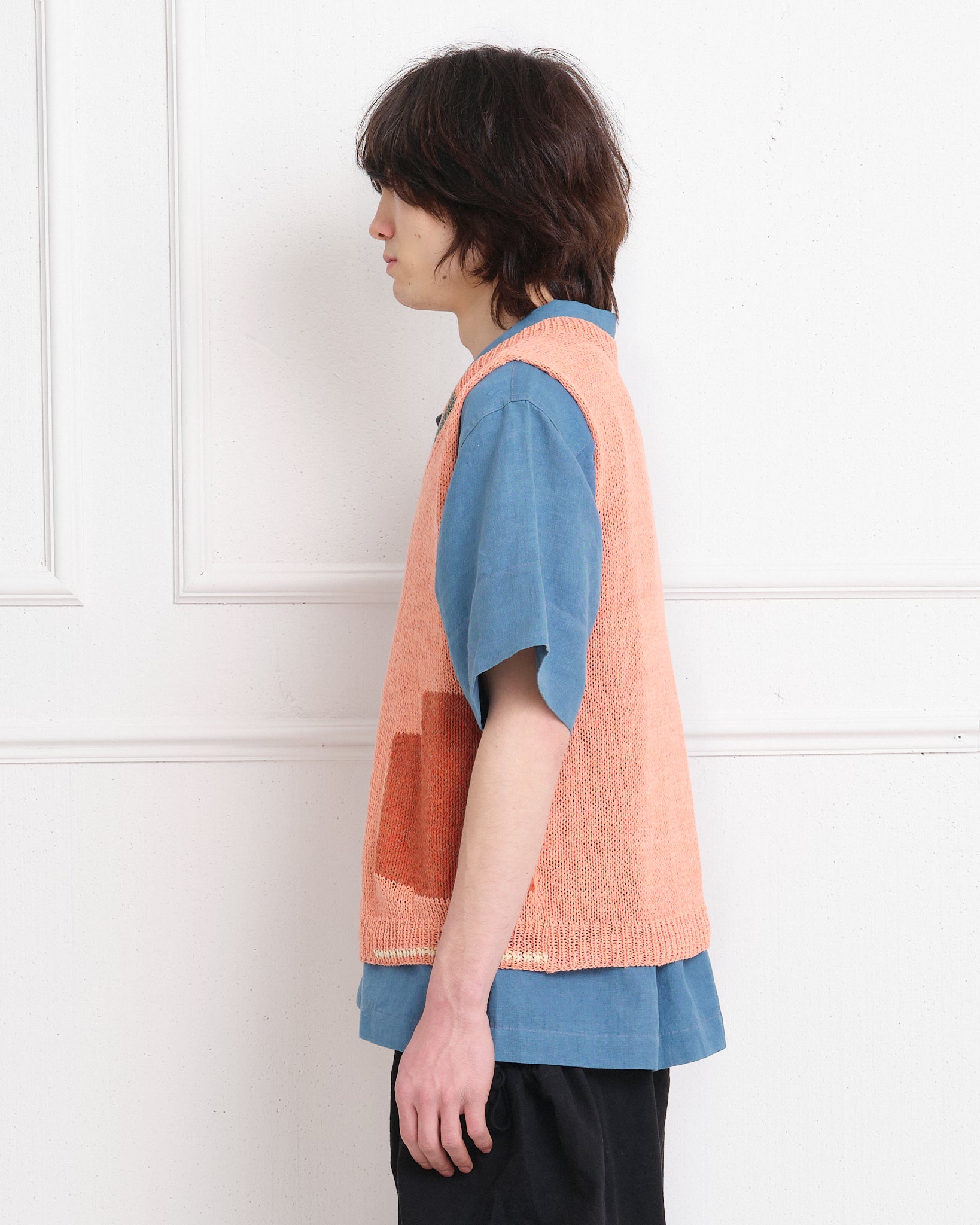 Party Vest - Ancient Pink Darn-Knit
