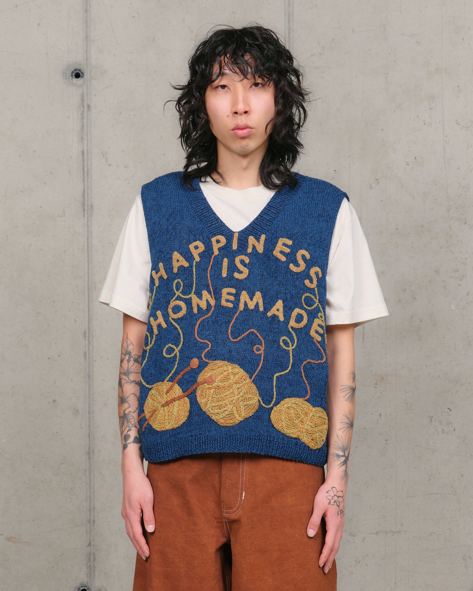 Party Knit Vest - Indigo Homemade