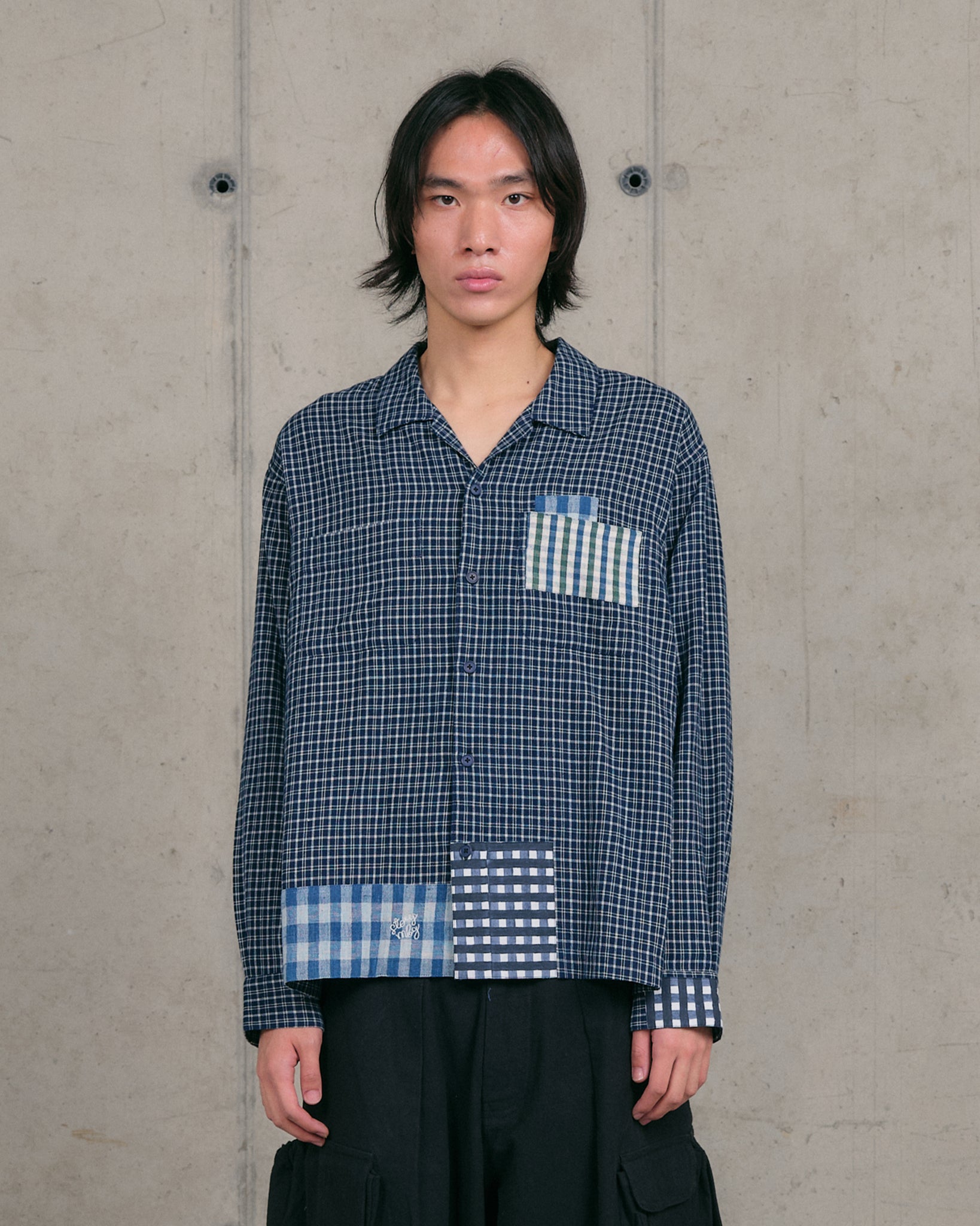 PA Shirt LS - Indigo Picnic Handloom