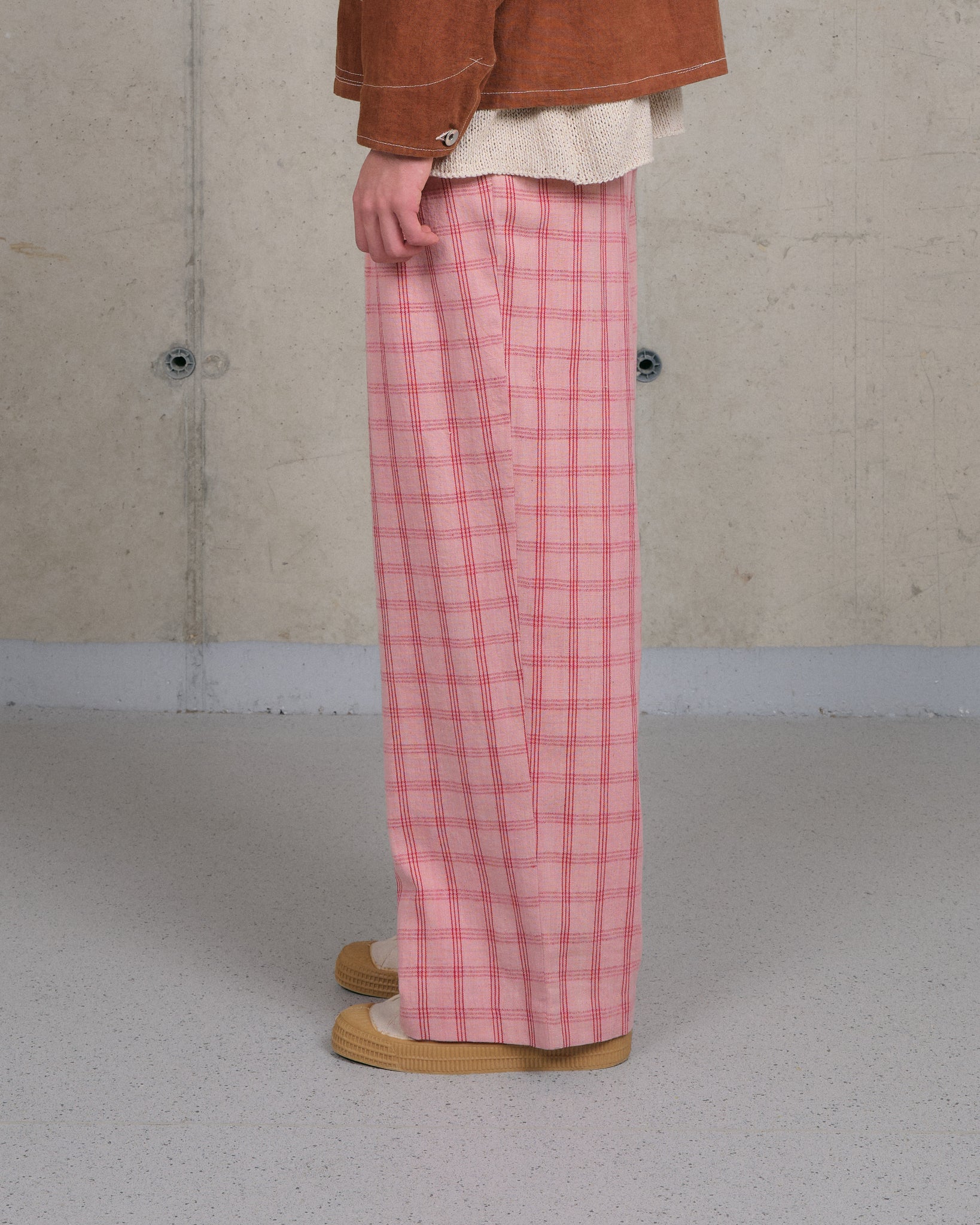 Fenn Trousers - Pink Check Handloom