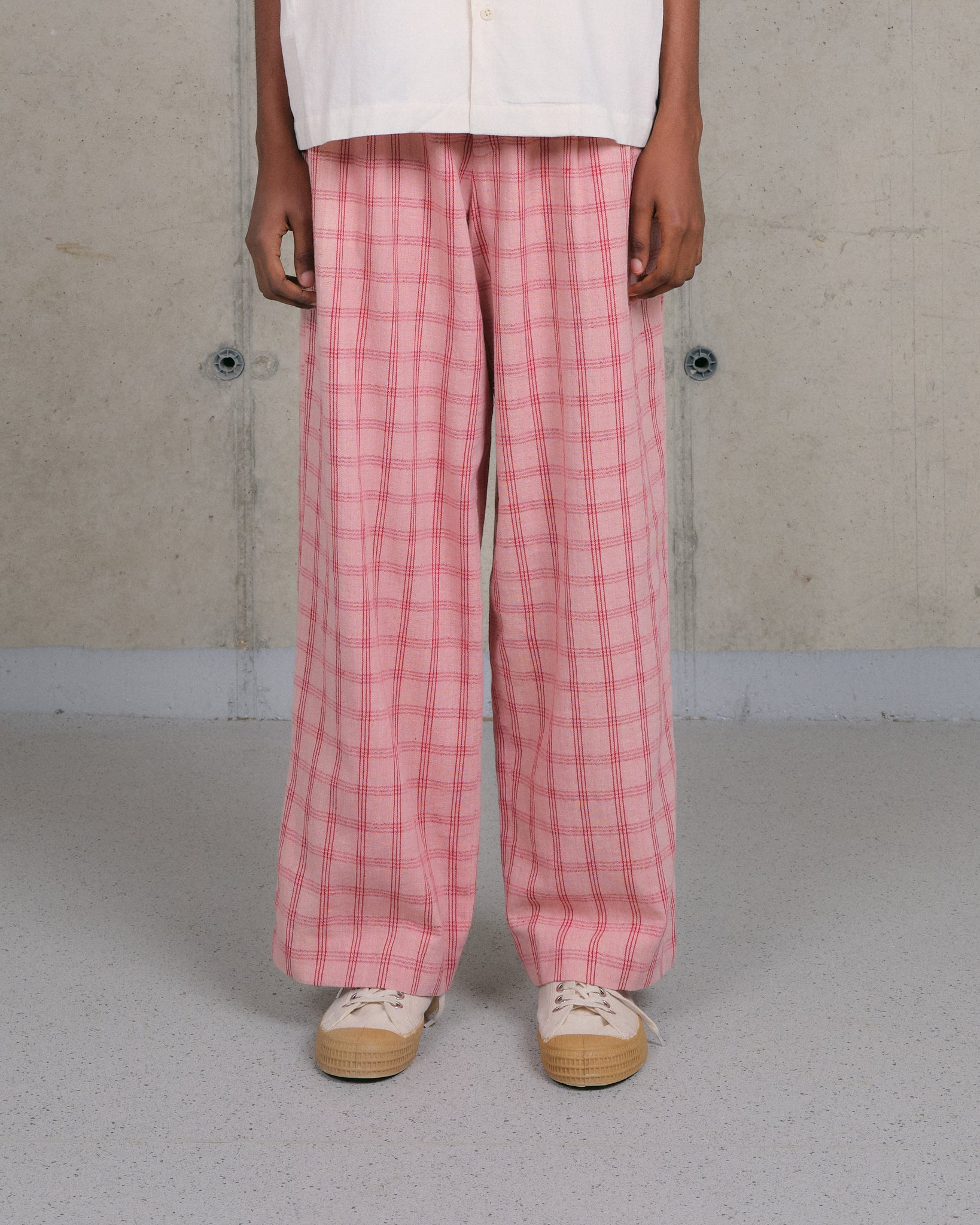Fenn Trousers - Pink Check Handloom