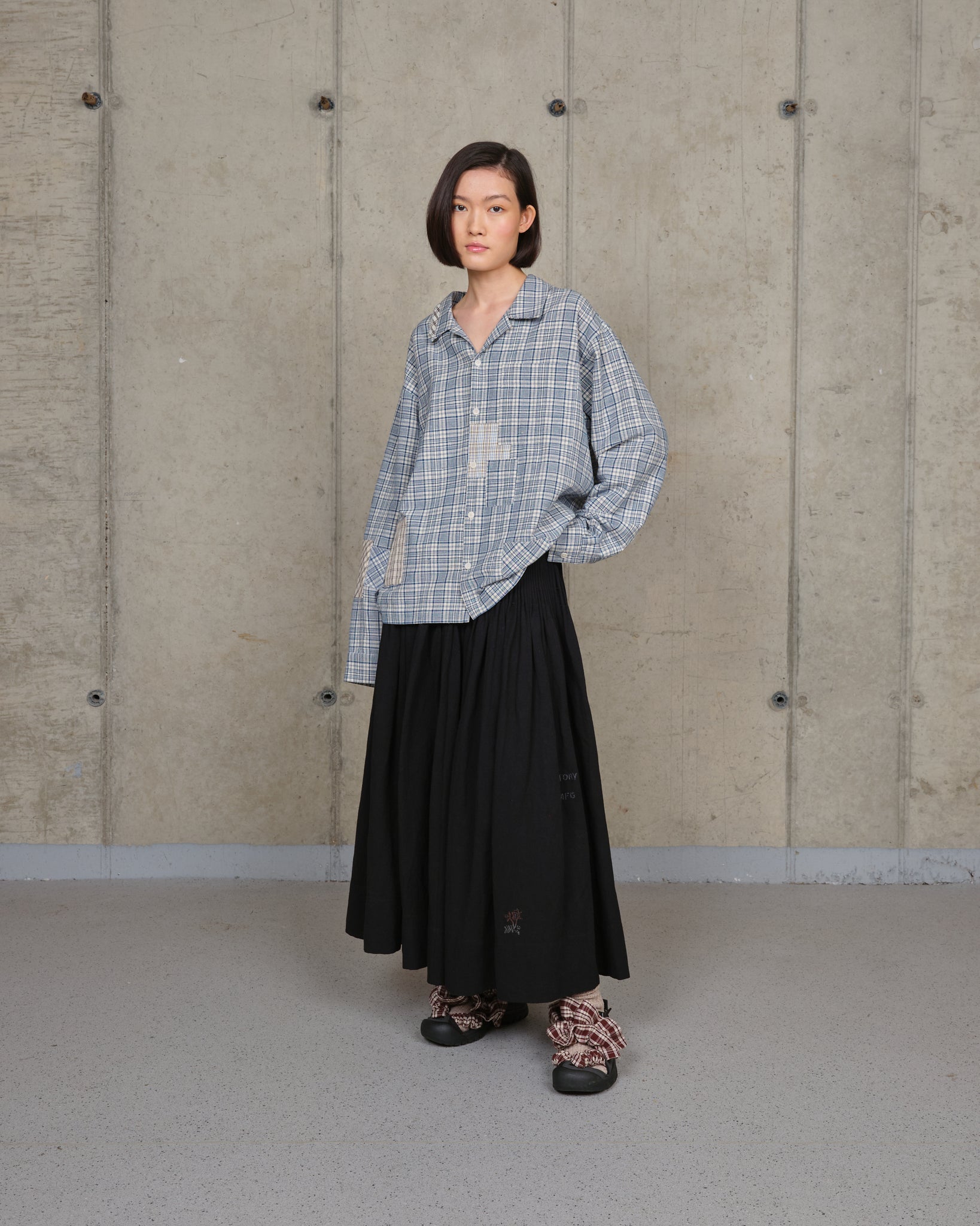 Greetings Shirt LS - Indigo Check Picnic