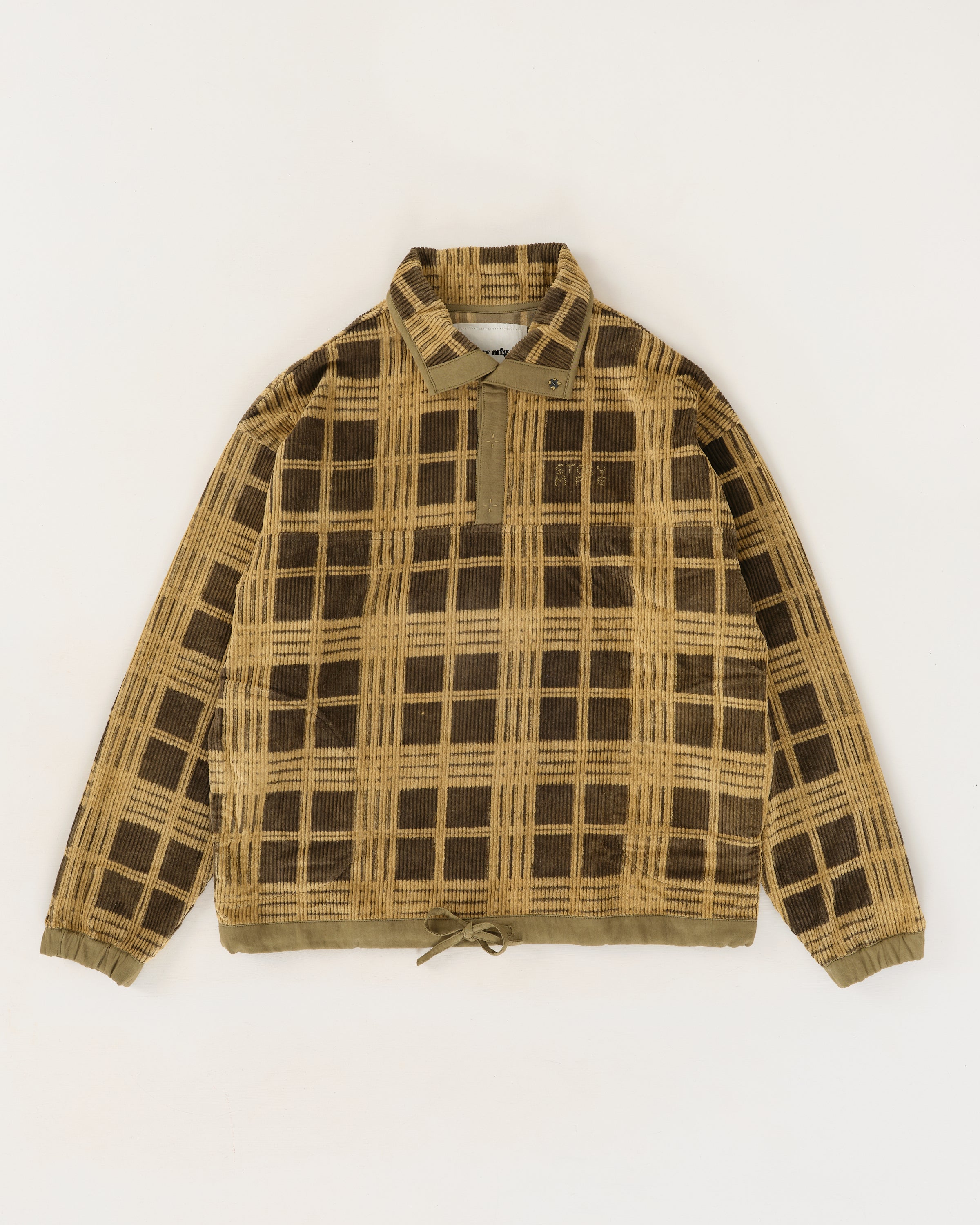 Polite Pullover - Olive Resist Check – Story mfg. Polite Pullover - Olive Resist Check – Story mfg.
