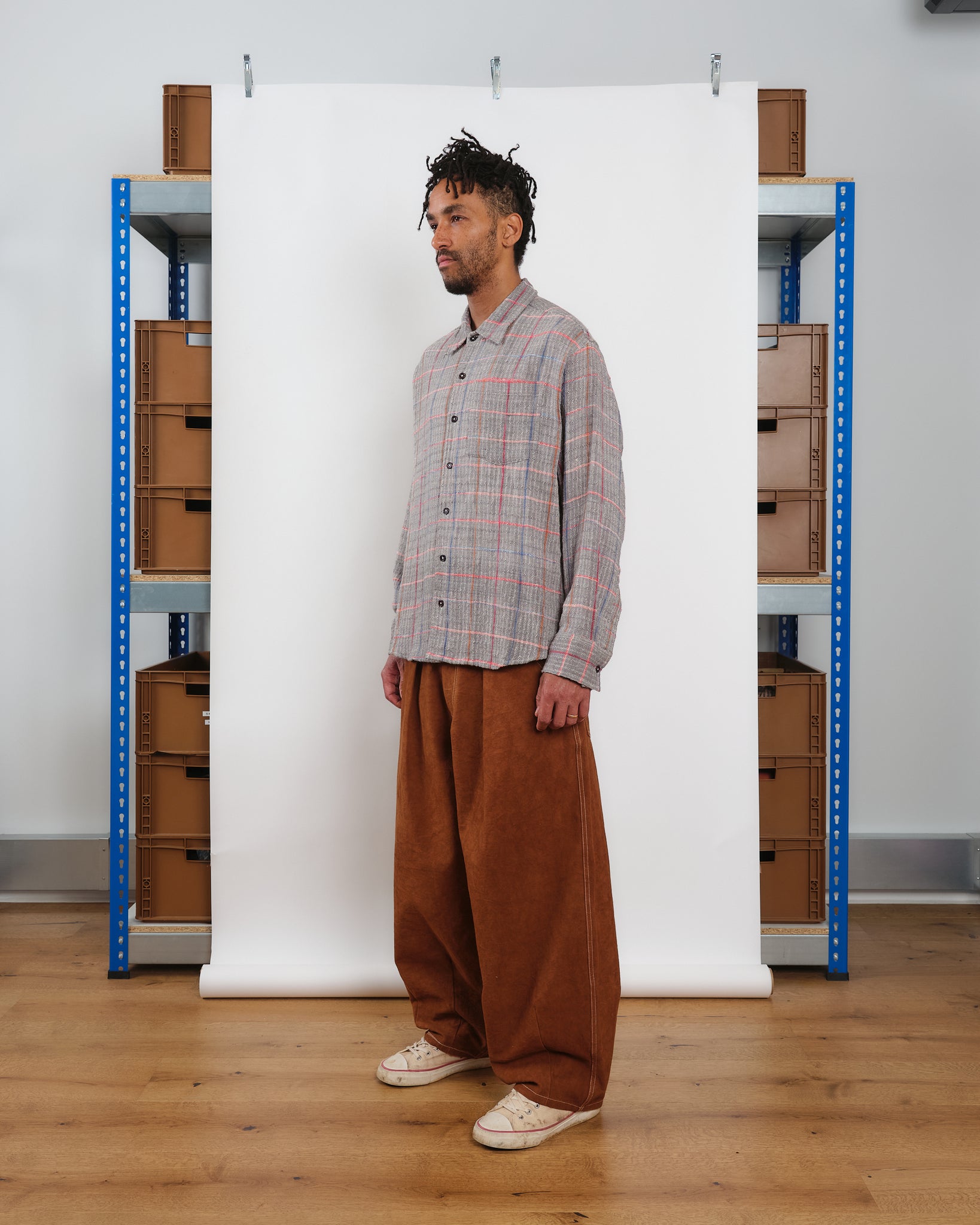 Plane Shirt - Grey Check Handloom