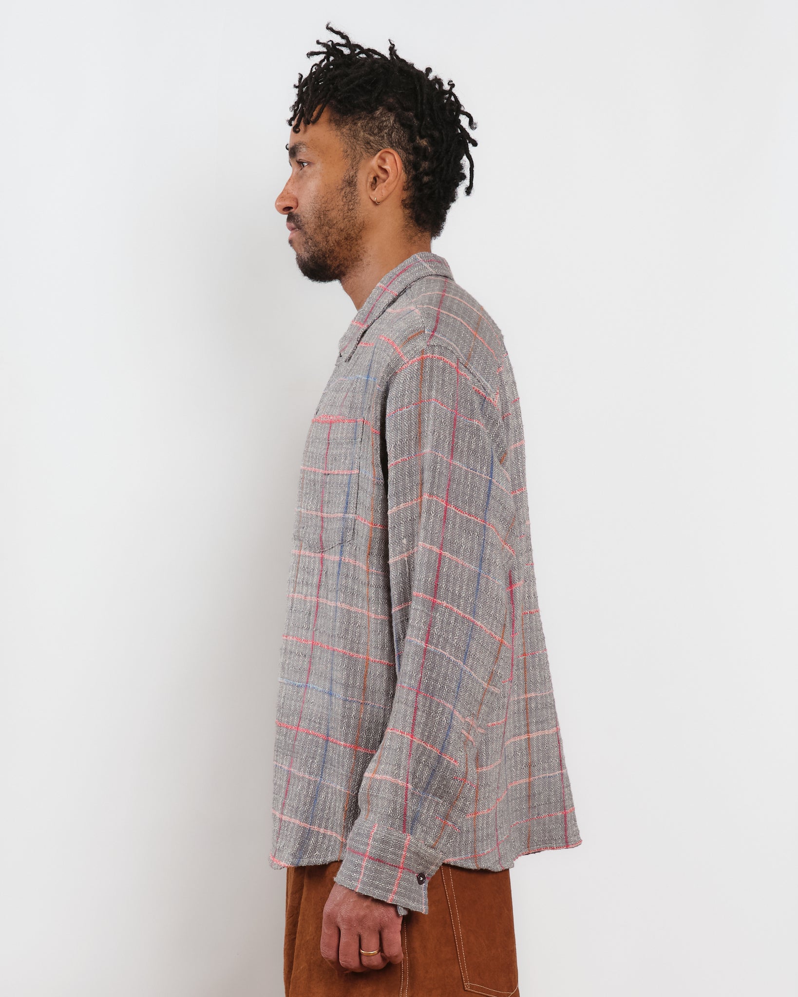 Plane Shirt - Grey Check Handloom