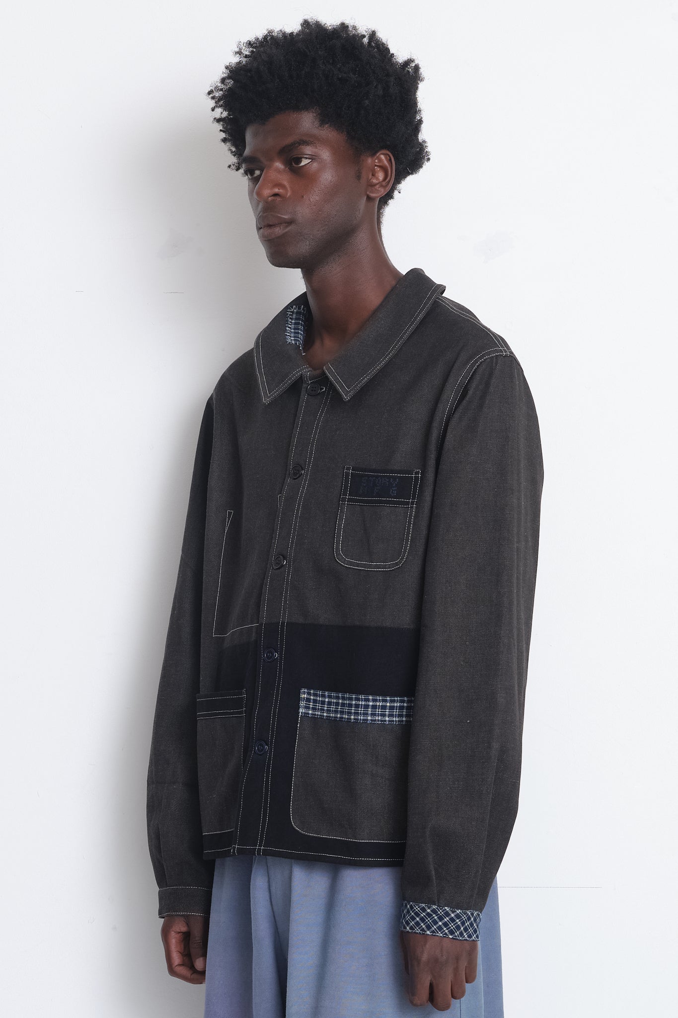 French Jacket - Black Denim Scarecrow