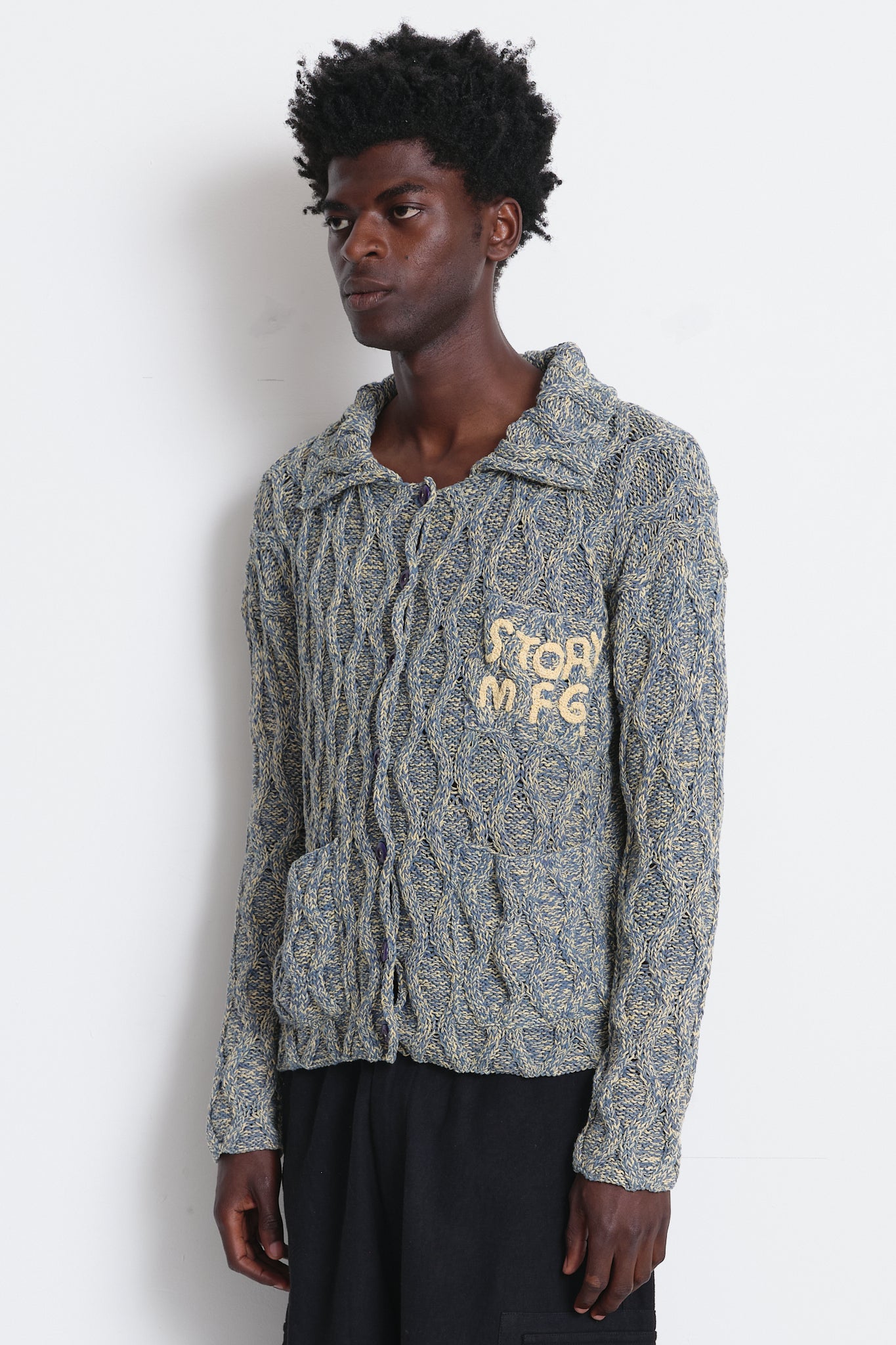 Grandad Cardigan  - Twisted Purple