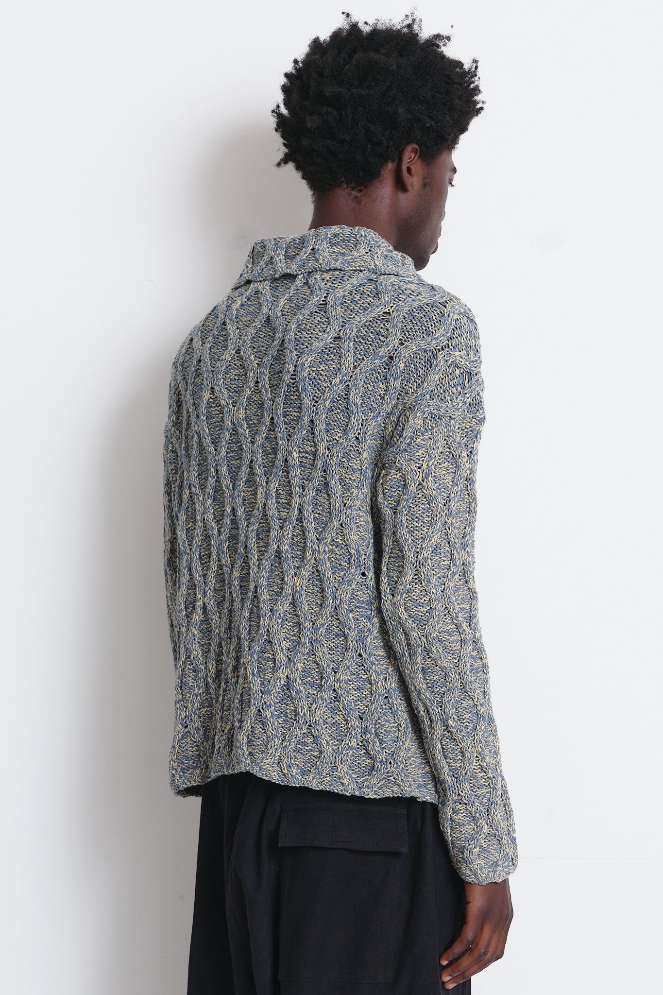 Grandad Cardigan  - Twisted Purple