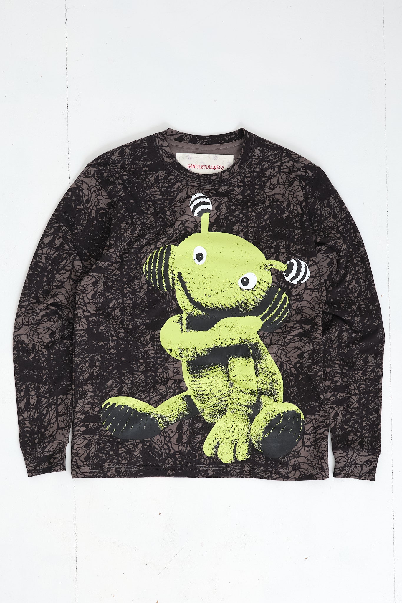 Recycled Cotton LS Tee - Washed Black Alien Puppet