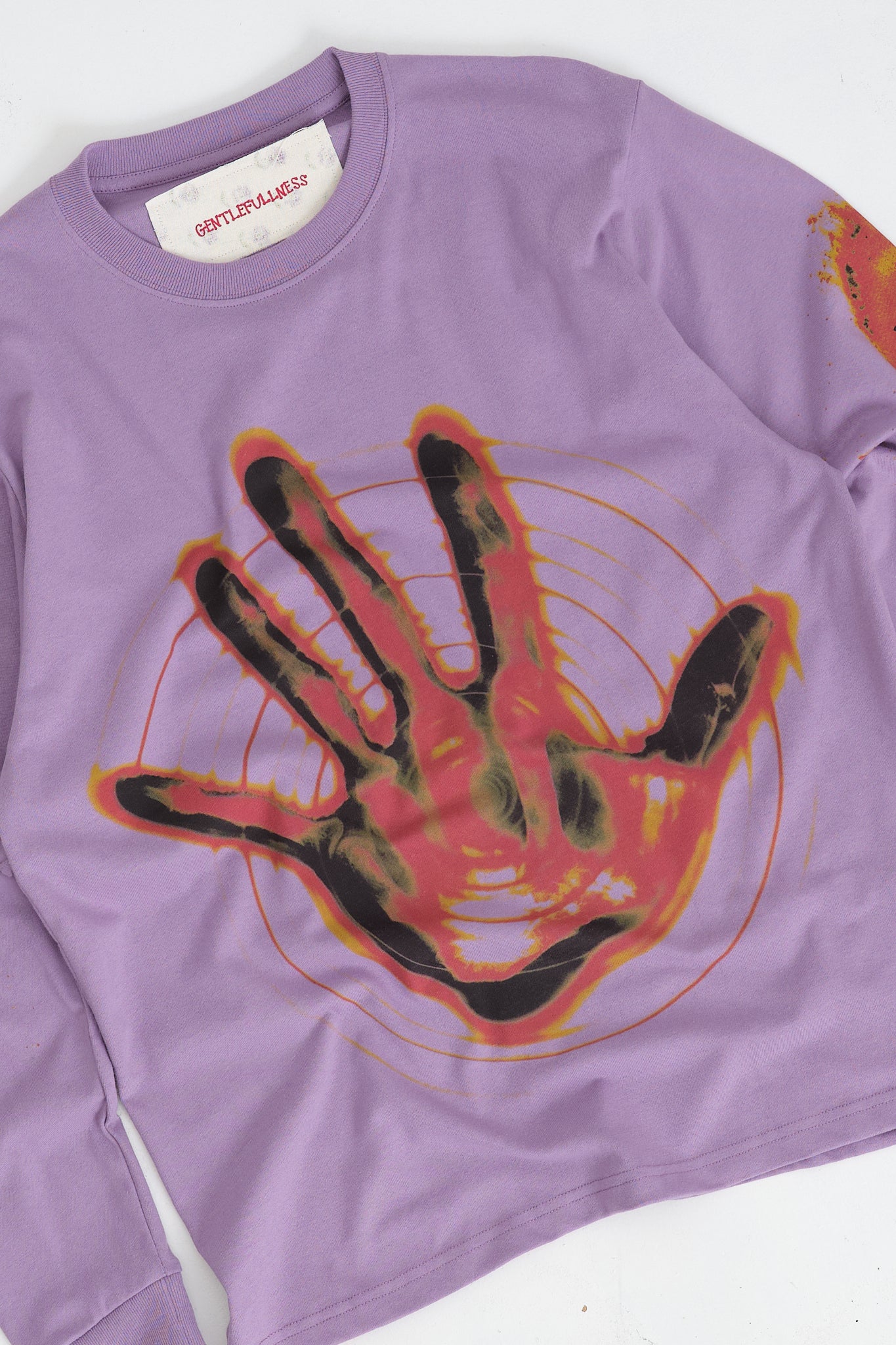 Recycled Cotton LS Tee - Purple Hand