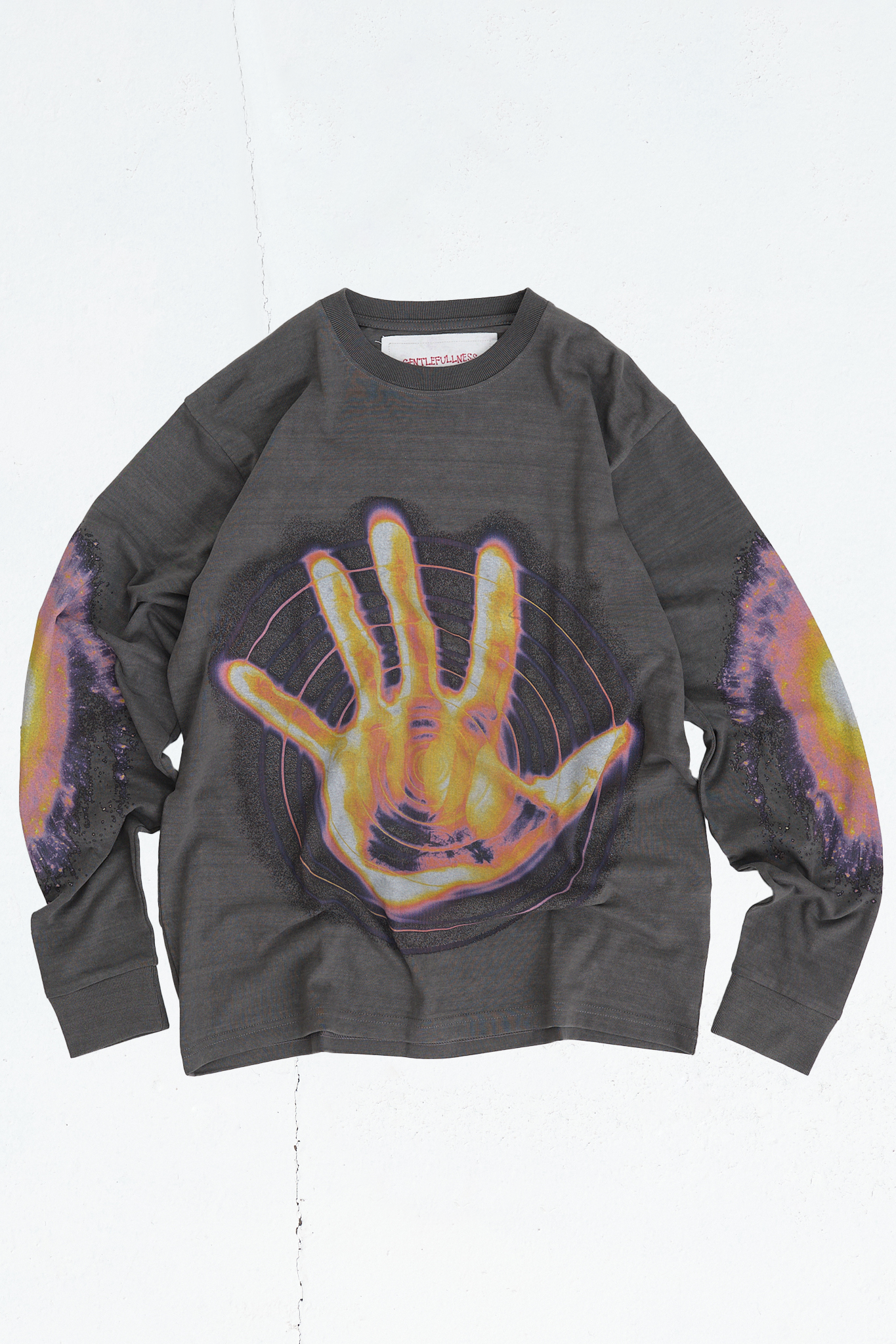 Recycled Cotton LS Tee - Black Hand