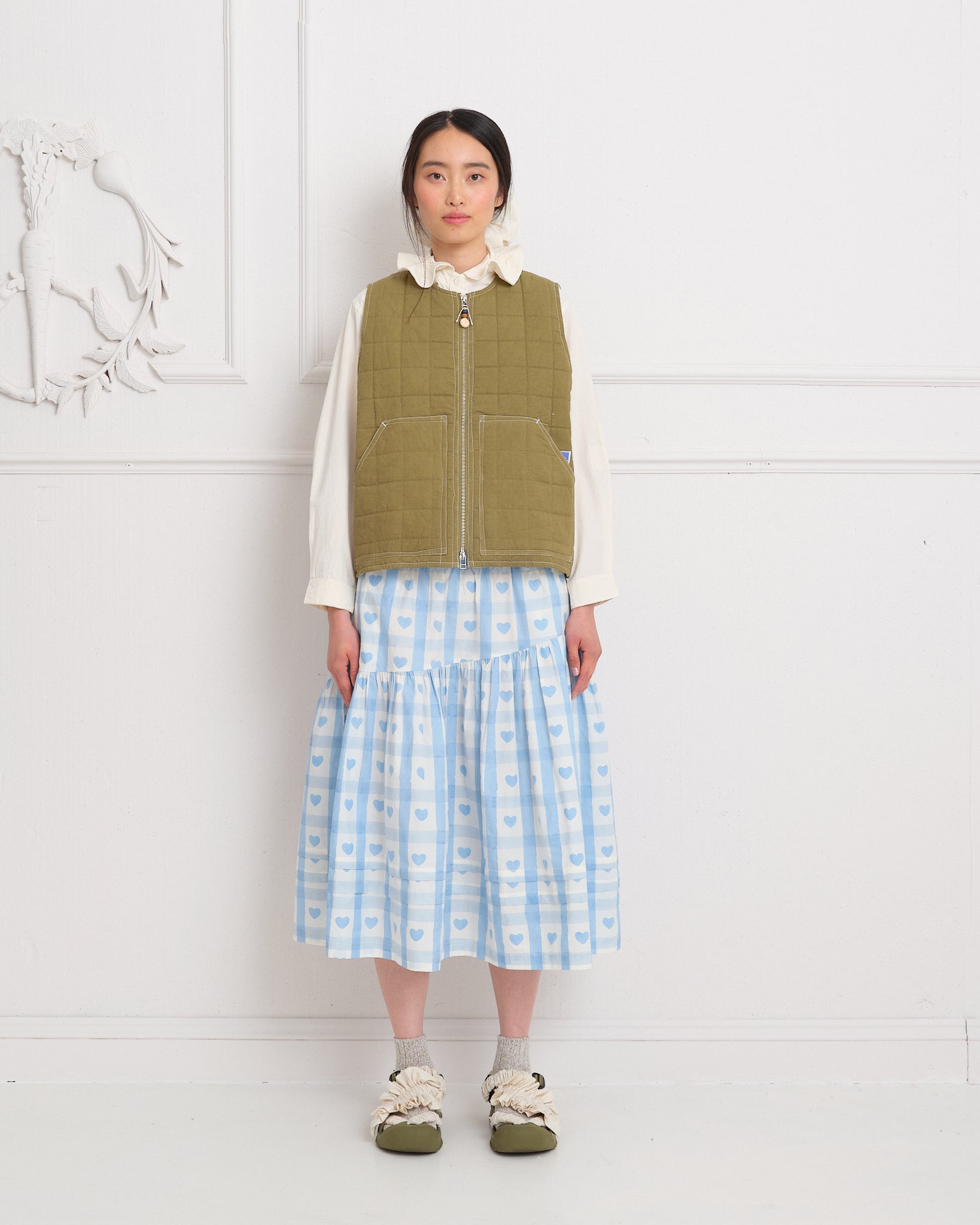 Saturn Vest - Olive Wonky-Wear – Story mfg.