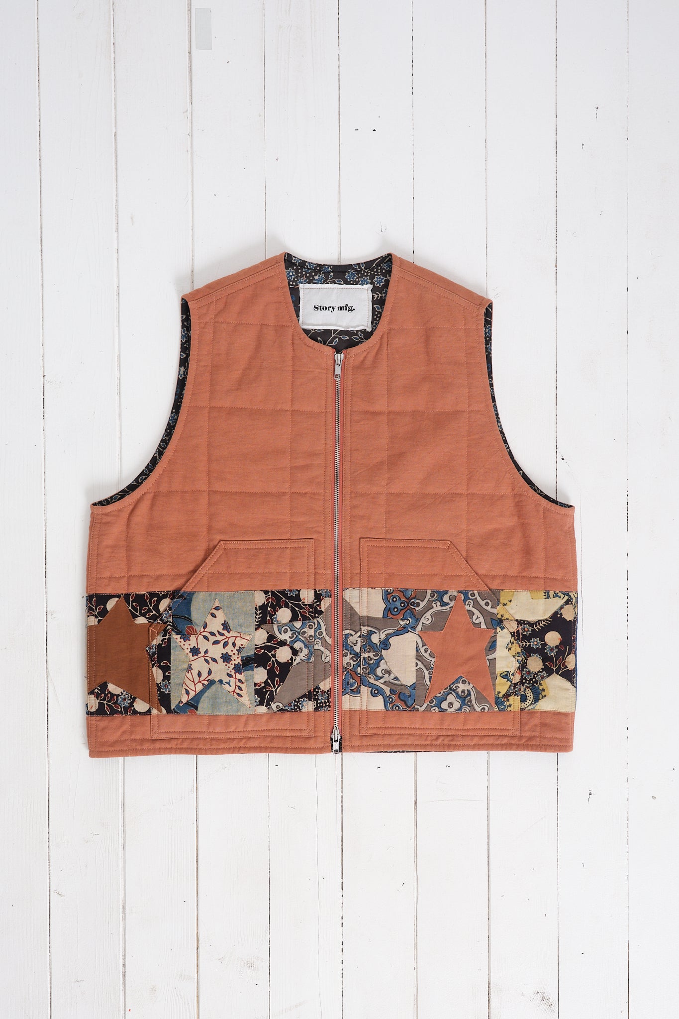 Saturn Vest  - Terracotta Star Scraps Patchwork