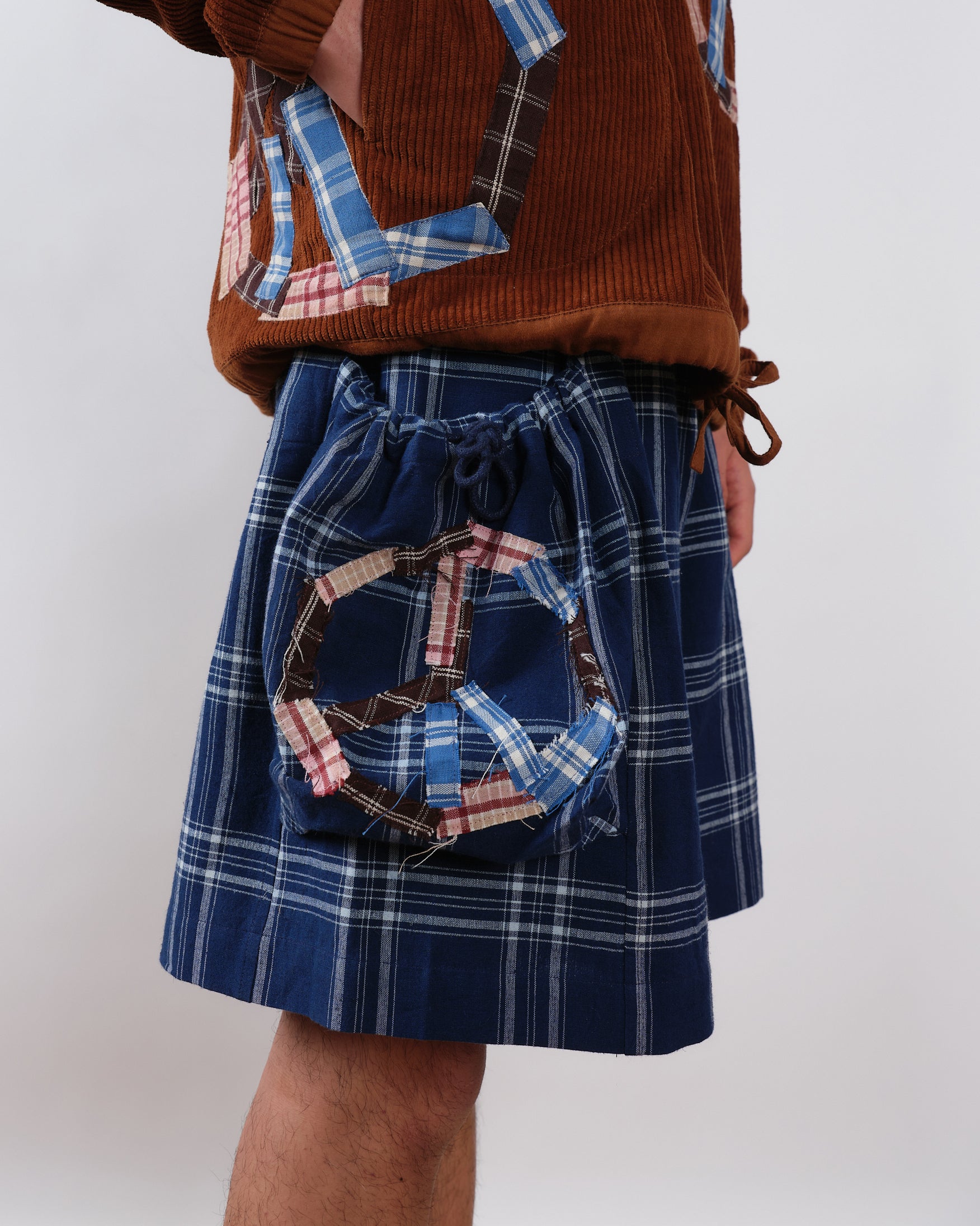 Salt Shorts - Checked Peace Patchwork – Story mfg.