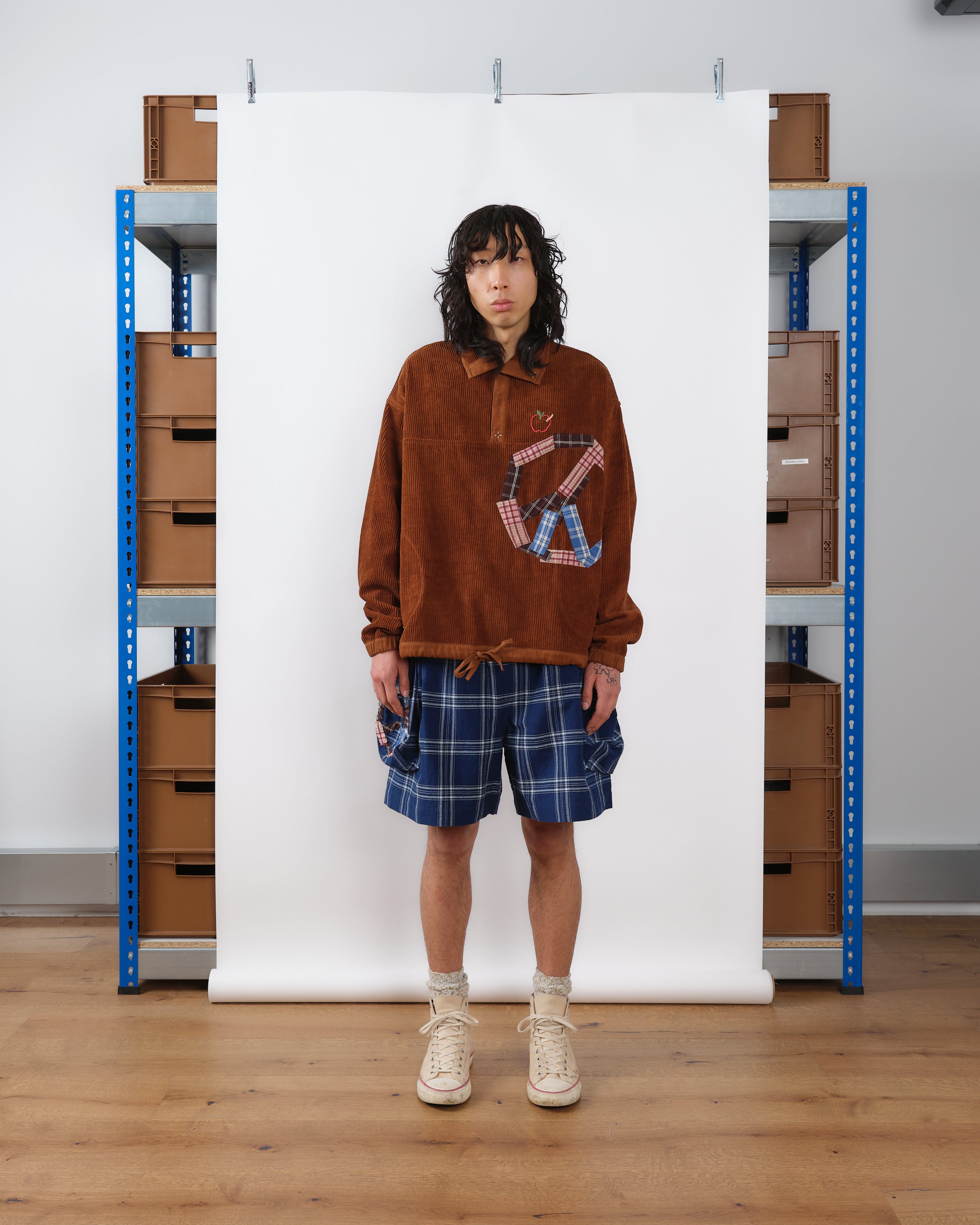Salt Shorts - Checked Peace Patchwork – Story mfg.