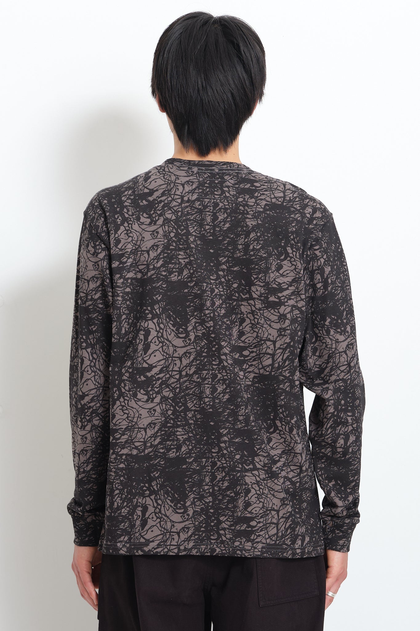 Recycled Cotton LS Tee - Washed Black Alien Puppet
