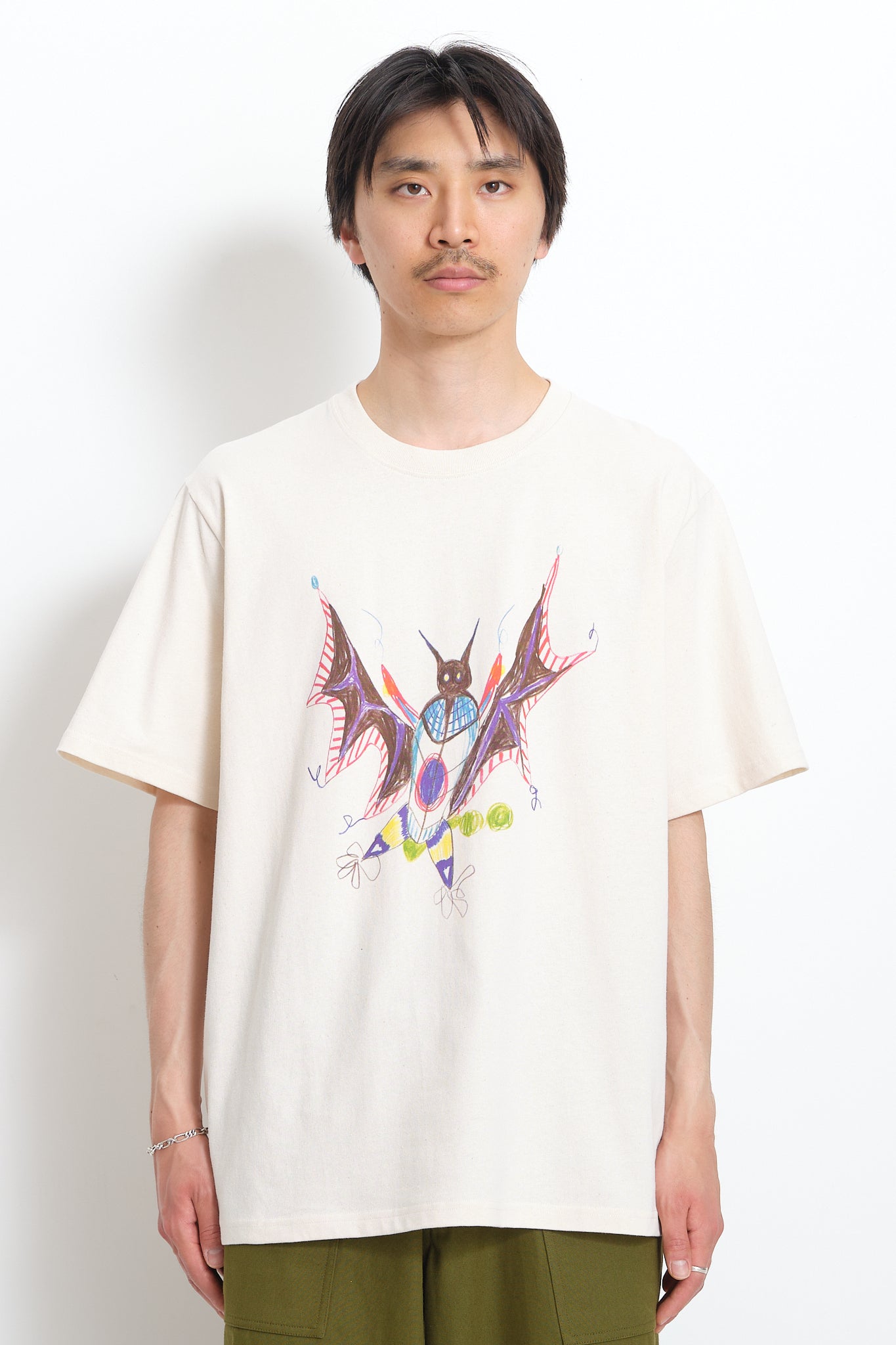 Recycled Cotton SS Tee - Oatmeal Bat
