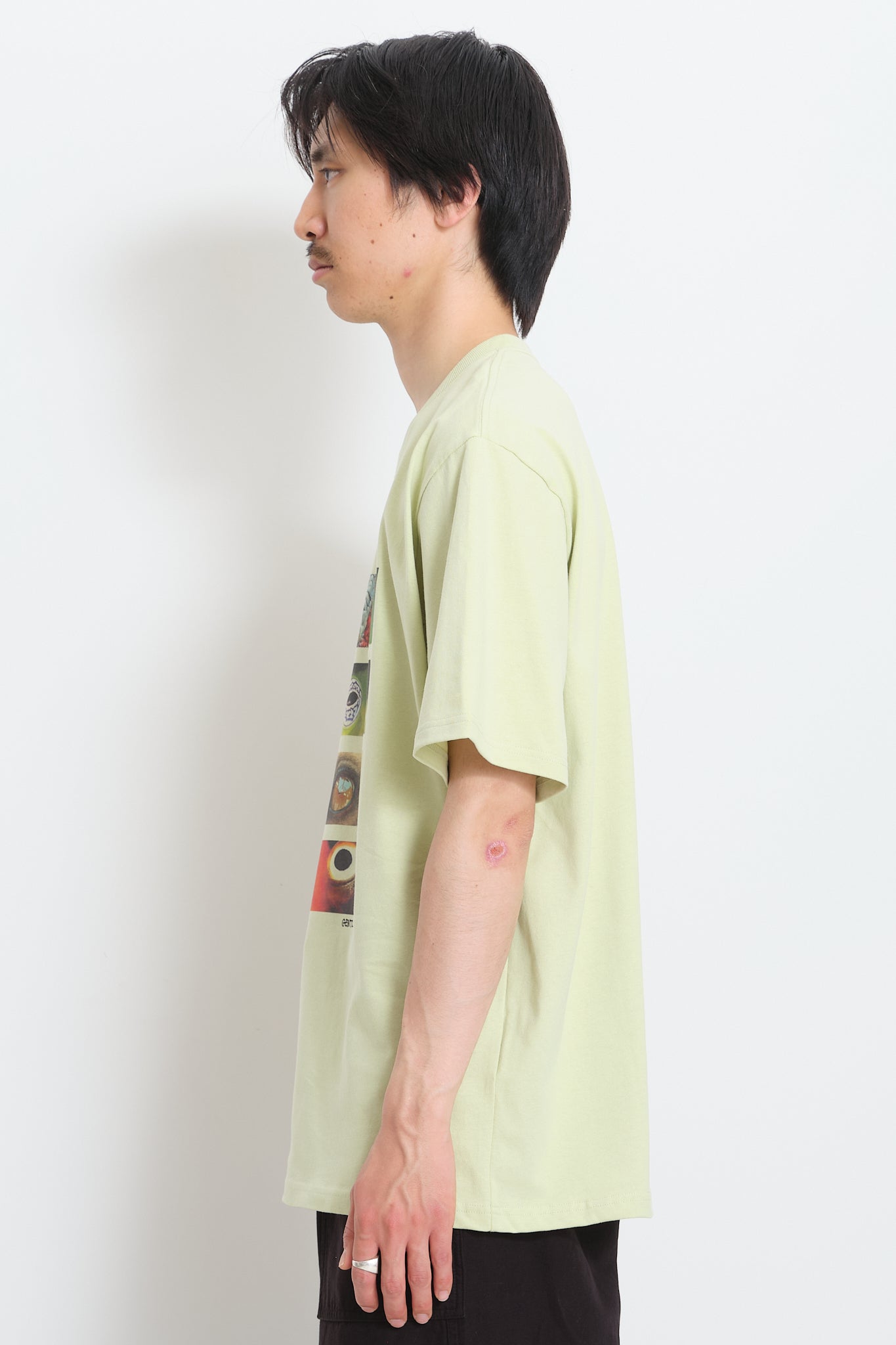 Recycled Cotton SS Tee - Pistachio Animal Eyes