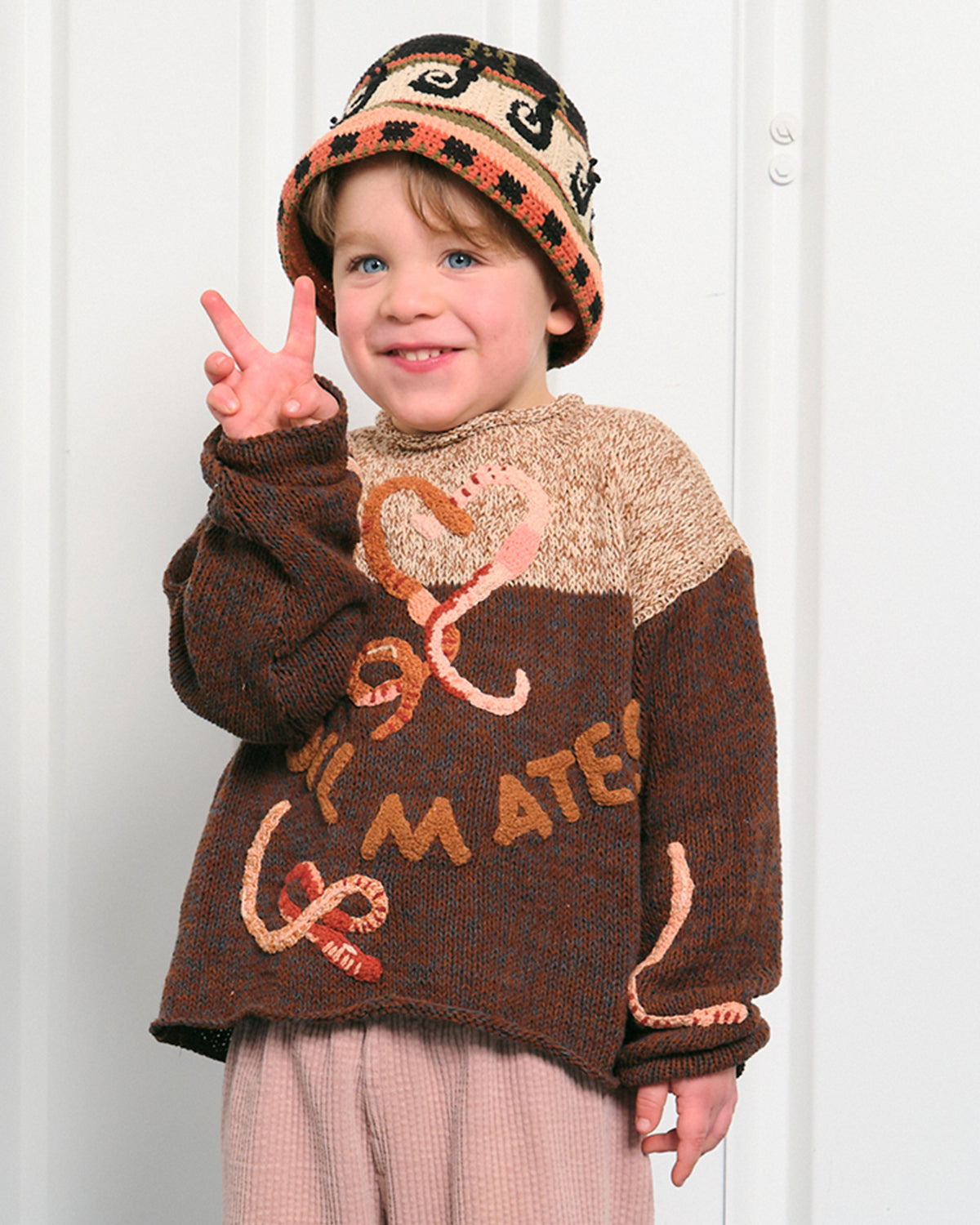 Kids Brew Hat - Olive Snail