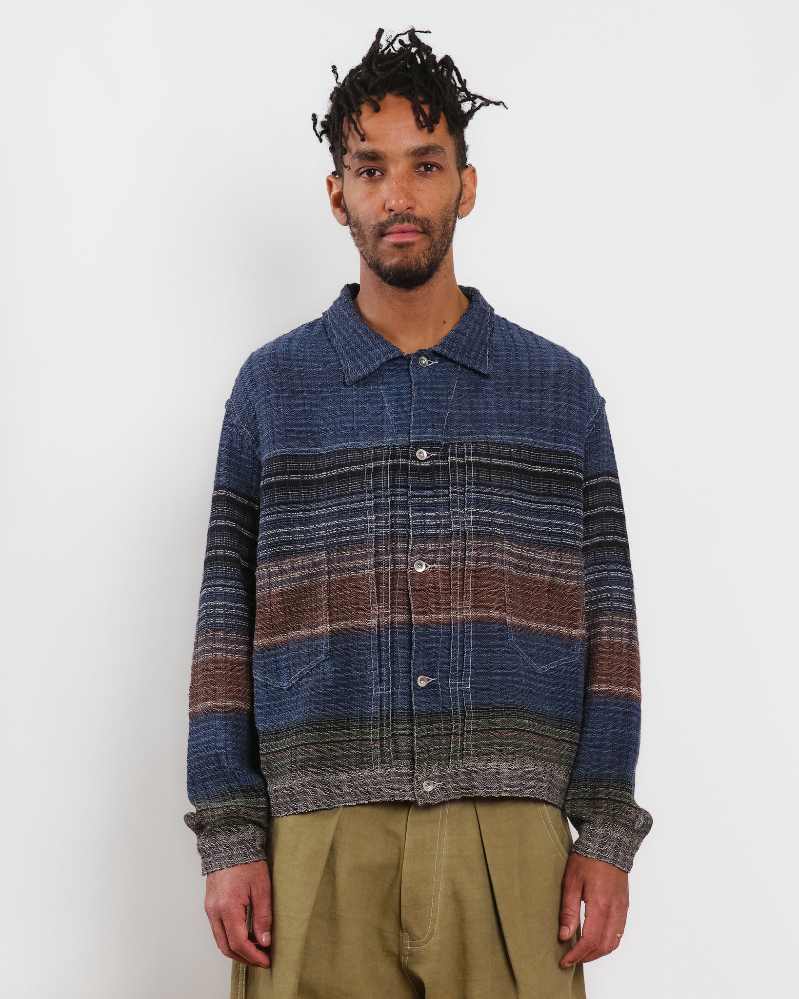 Sundae Jacket - Indigo Blanket Handloom