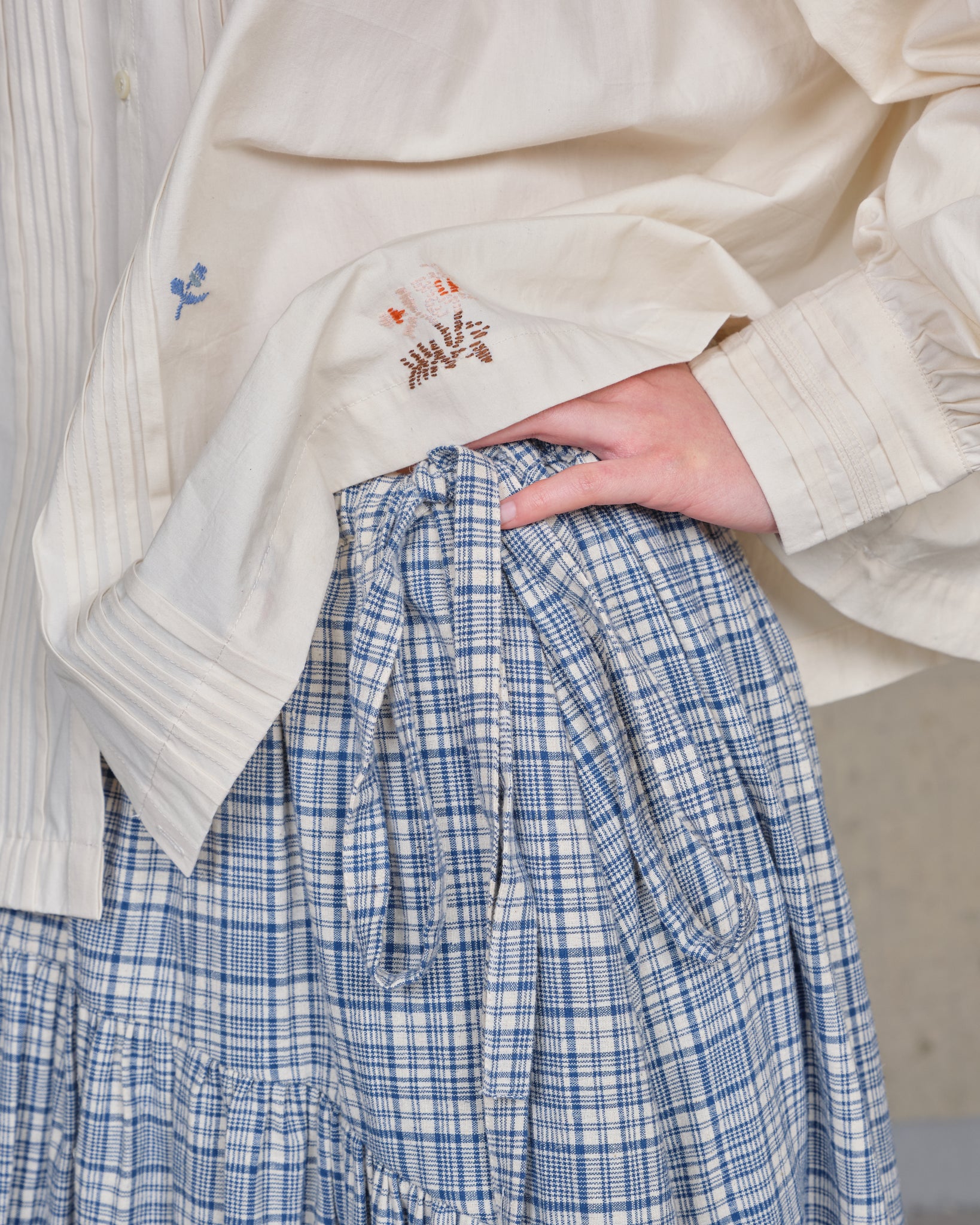 Orbit Skirt - Indigo Check Picnic