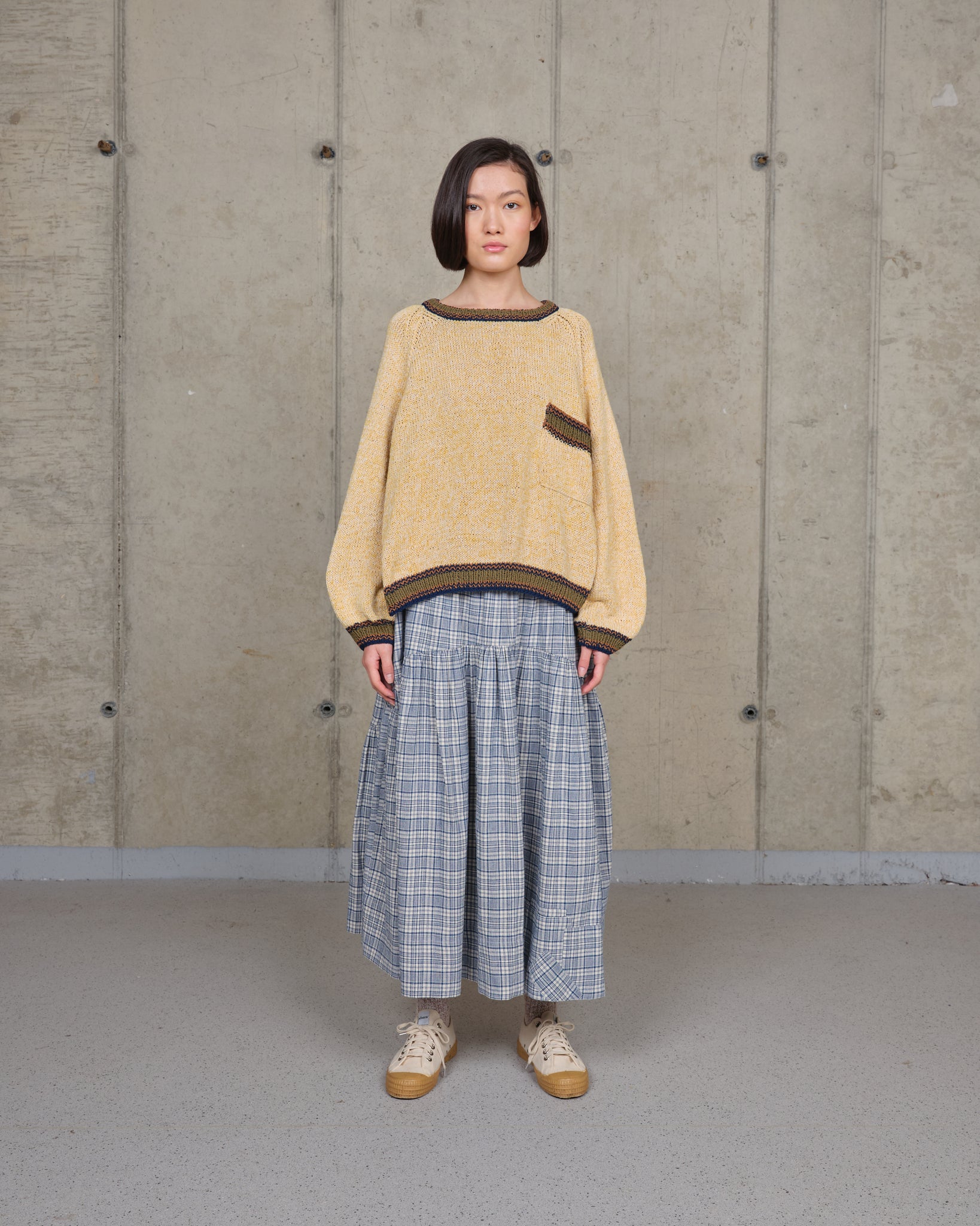 Orbit Skirt - Indigo Check Picnic