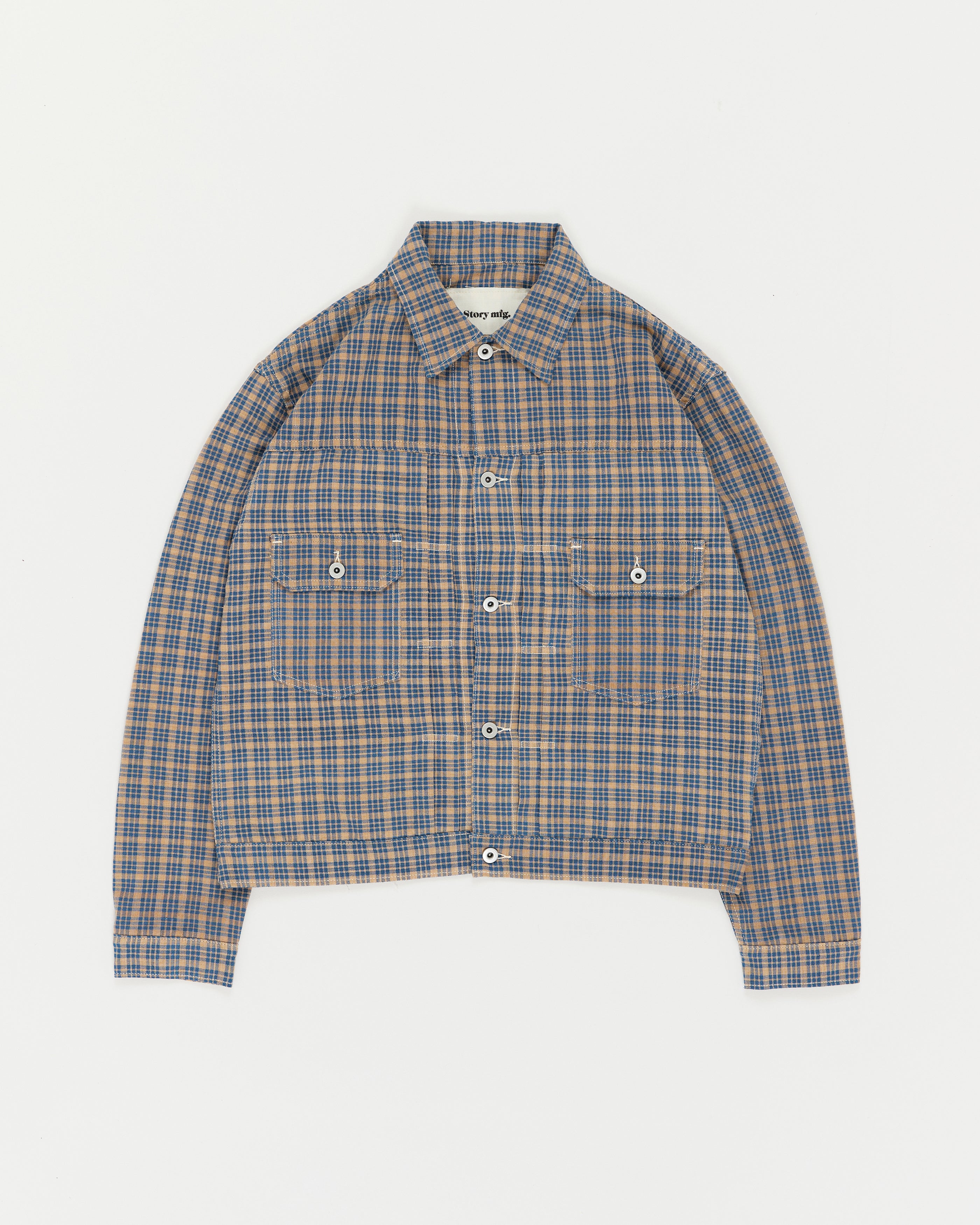 Tuesday Jacket - Mud Check Handloom – Story mfg. Tuesday Jacket - Mud Check Handloom – Story mfg.