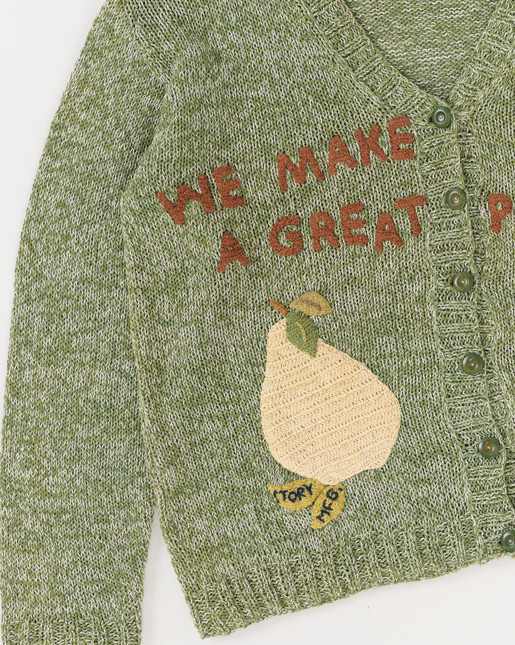 Twinsun Knit Cardigan - Green Pears
