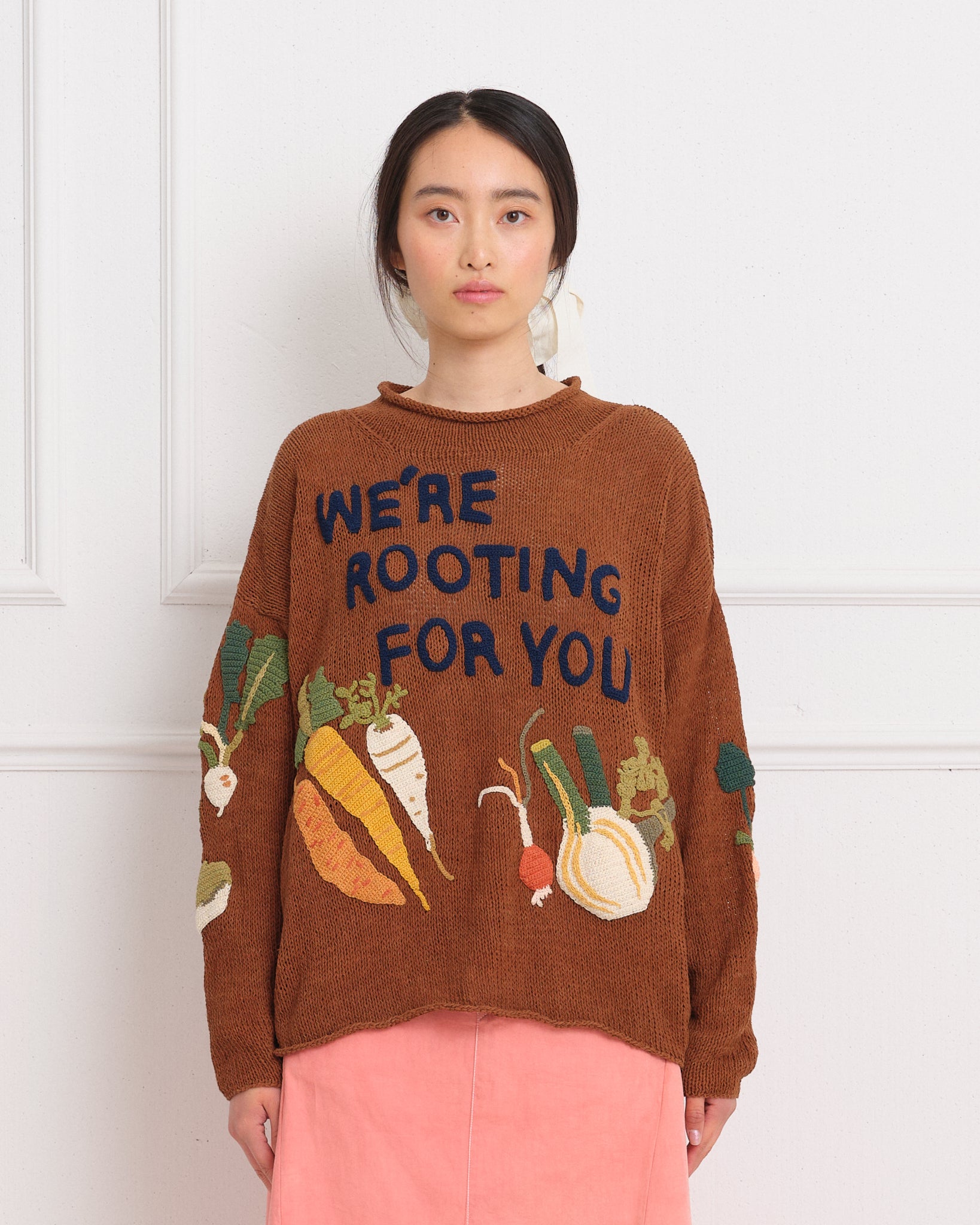 Twinsun Knit Rollneck Brown Rooting For You