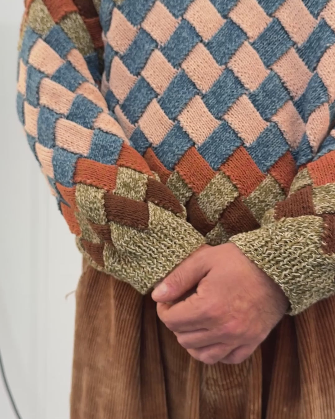 Story mfg コットンニット 手編み 総柄 オーガニックコットン M Weaver Knit Jumper - Haze – Story mfg.